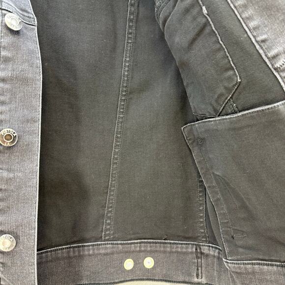 Pistola Denim Jacket Womens Small Black Moto Trucker Jean Jacket Goth NWOT - Picture 5 of 10